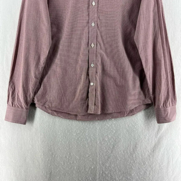 Trumaker Bobby Button Up Shirt Men Sz XL Red Micro Houndstooth Bobby Long Sleeve - Picture 7 of 13